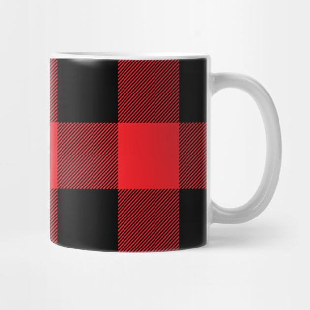 Black and Red Buffalo Plaid Large Check Checkered Pattern by squeakyricardo